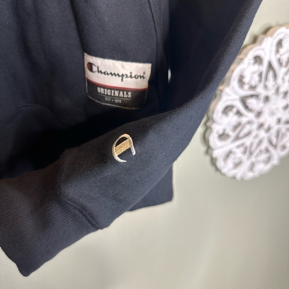 Champion Black White Hoodie Mens Pullover Sweatshirt NWOT - Picture 2 of 7